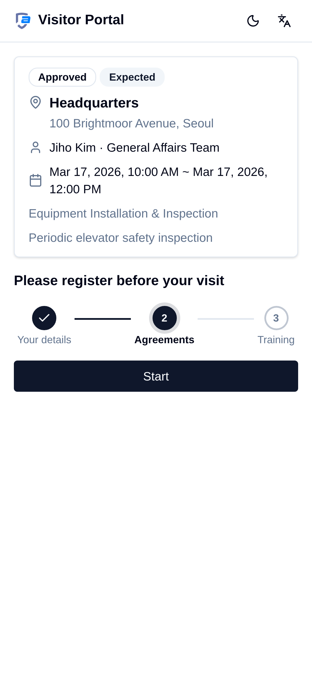 Portal pre-registration